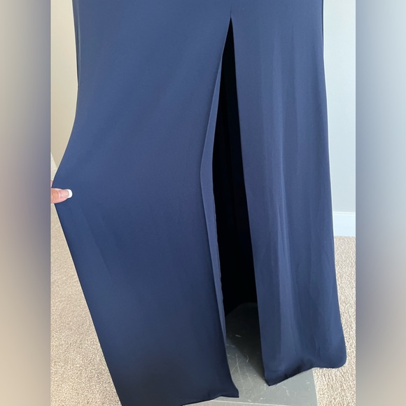 NEW BCBGMAXAZRIA Sleeveless Cascading Back Ruffle Gown - Picture 11 of 14